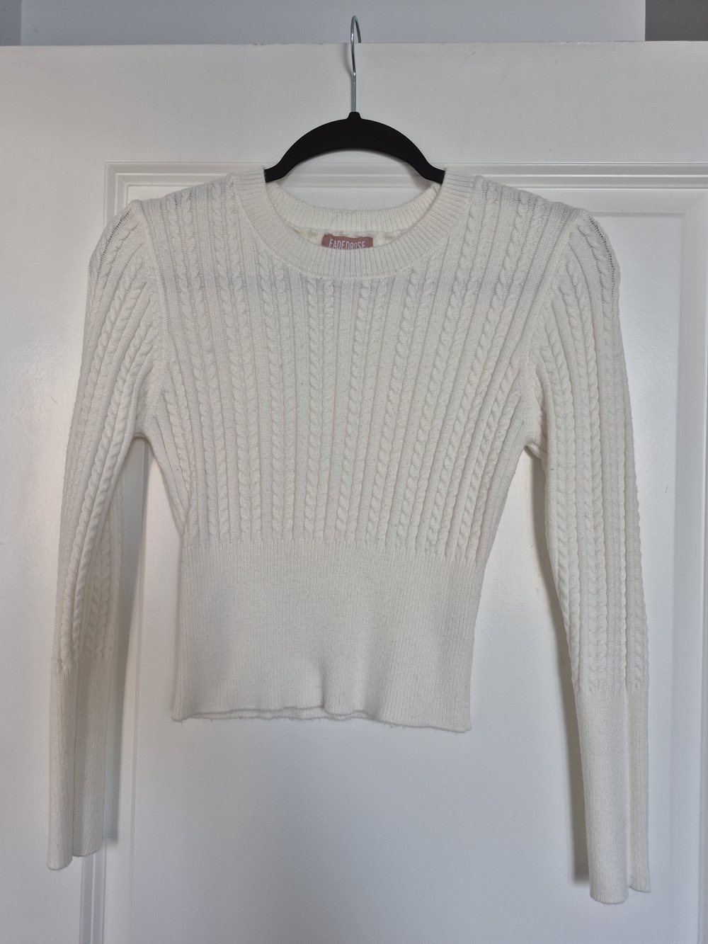 Cream Cable Crew-Neck Sweater
